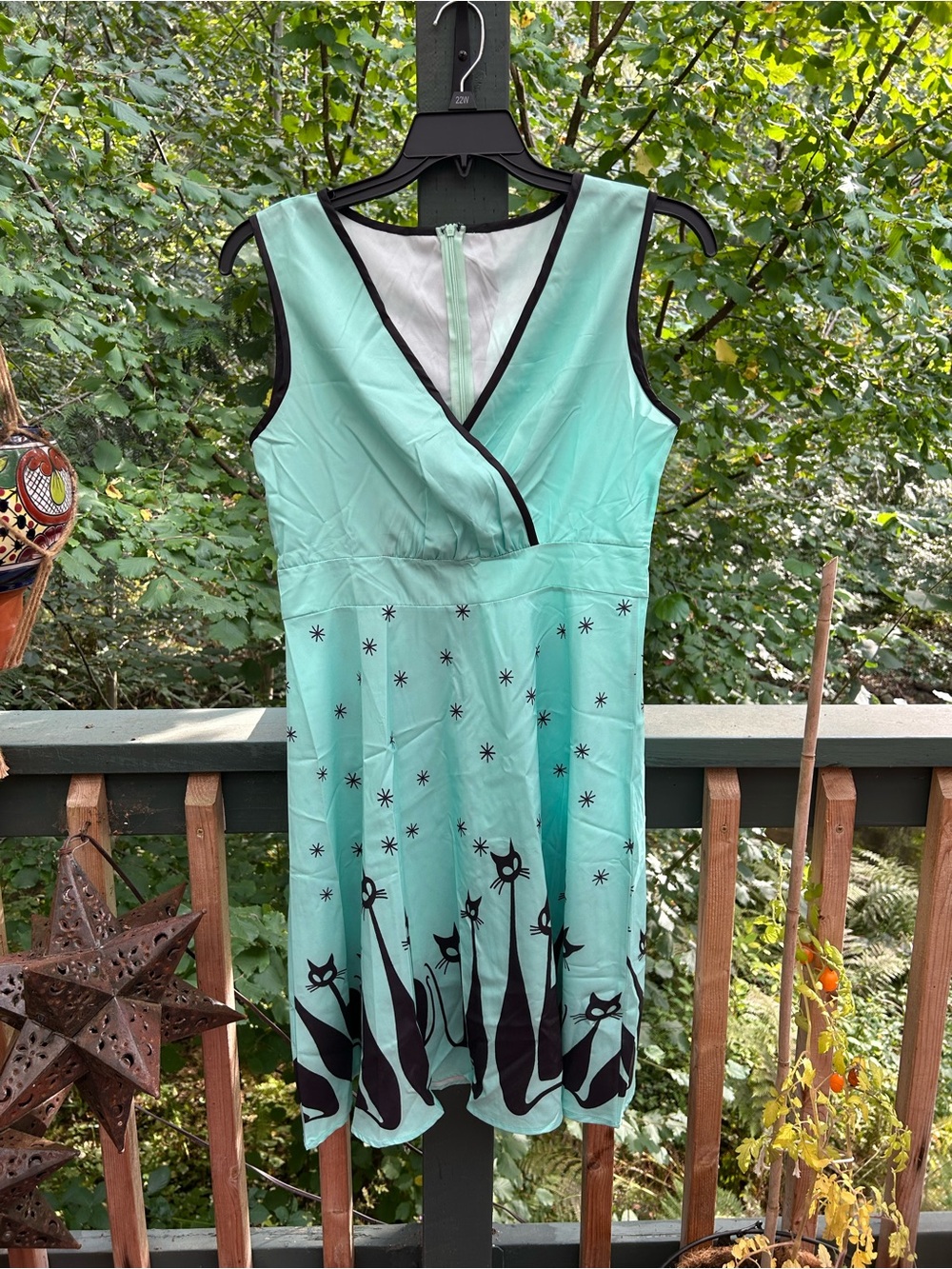 Kitty Cat Costume Mint Sleeveless V-Neck Dress